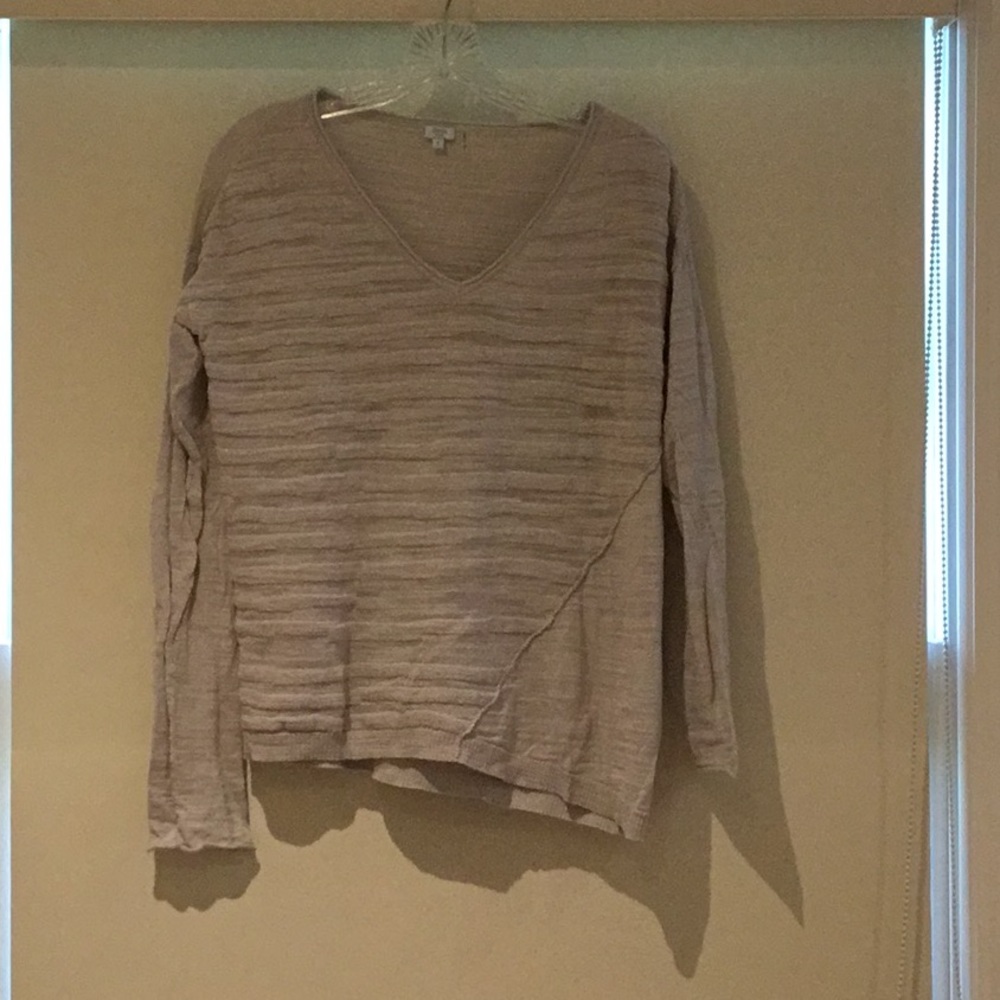 V neck asymmetrical sweater